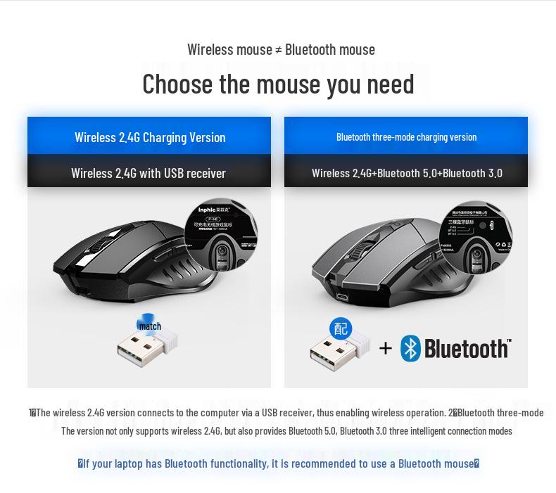 Rechargeable Bluetooth Wireless Silent Mouse for Office and Gaming - PM6