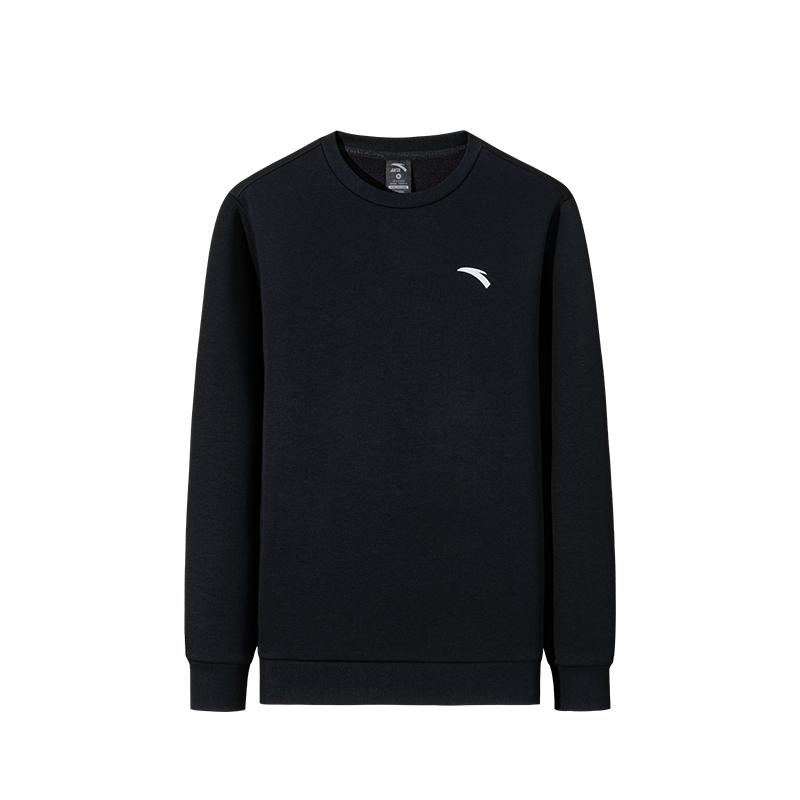 Anta Simple And Comfortable Versatile Round Neck Pullover Long Sleeve Fleece Sweatshirt Men Sweatshirt 952547711-2