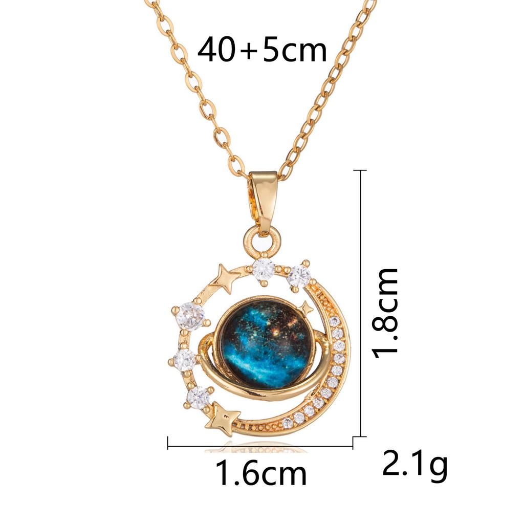 Titanium Steel Star Necklace for Women Planet Moon Astronaut Pendant Necklaces Jewelry Gifts
