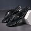 Brand Summer Beach Men Slippers Fashion Genuine Leather Casual Shoes Mens Beach Flip Flops Male Flats Outdoor Rubber Cool Shoes