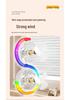 Portable Dual-Head Desktop Fan with Seven-Color LED, Strong Wind, USB Rechargeable for Outdoor and Dormitory Use