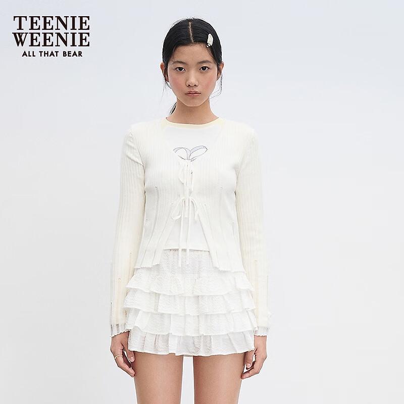 Teenie Weenie Women's Asymmetric V-Neck Knit Cardigan