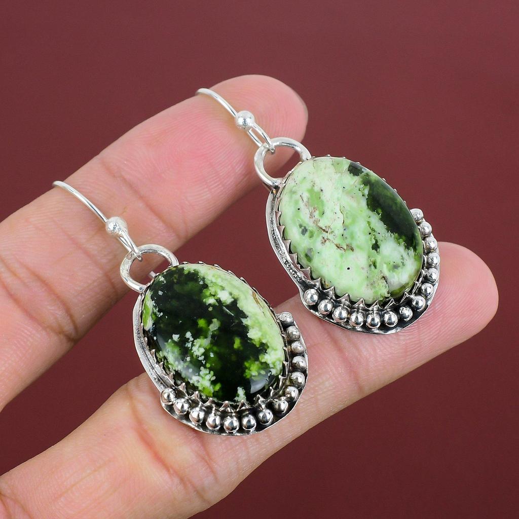 Australian Chrome Chalcedony Earring Handmade Gemstone Jewelry 925 Sterling Silver Earrings Unique Earring Gifts For Friend Elegant Jewelry