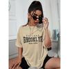 Women's Wide Stripe T-Shirt - Short Sleeve Round Neck Casual Blouse Top with Stripe Print, Medium