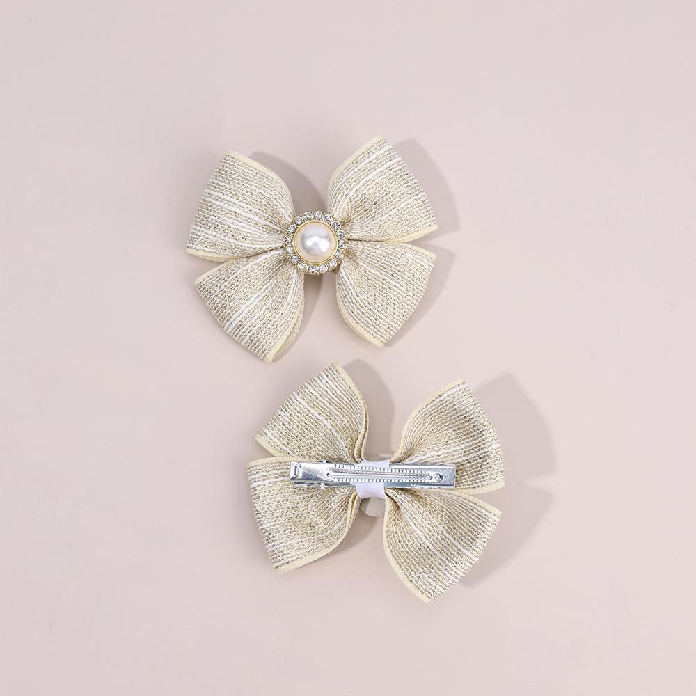 2Pcs Crystal Bow Hair Clips Elegant Sparkling Stripe Hairpins Girls Women Children Korean Style Headwear Headdress Accessories