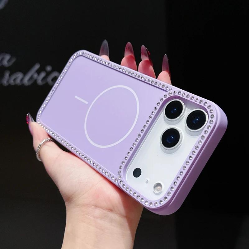 Diamond Camera Masafe Phone Case For For Iphone 1 14 16 Plus 17AIR 11 12 13 16 17 Pro Max Magnetic Silicone Protector Soft Cover