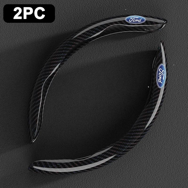AACB1 2PCS Carbon Fiber Car Steering Wheel Cover Anti-skid For Ford F150 Ranger Fiesta Focus Transit Mustang Mondeo MK2 MK3 MK7 MAX