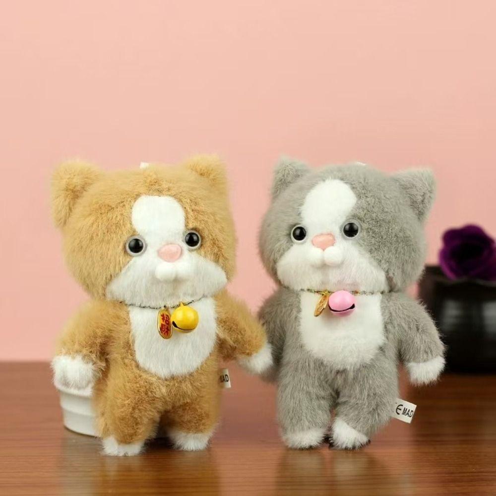 Soft Animal Little Cat Keychain Fluffy Stuffed Kitten Keyring Backpack Decor