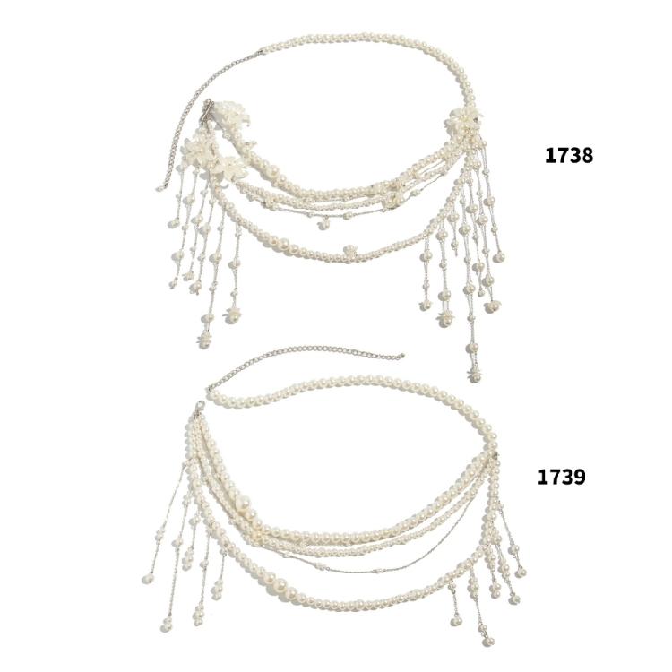 Stylish Women's Imitation Pearls Waist Chain Fashionable Adjustable Bikini Chain Party Body Jewelry for Women Girls