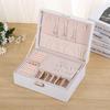 Double-layer Household Necklace Earring Jewelry Storage Box Large Capacity Dustproof Storage Boxes Travel Portable Display Box