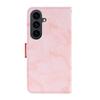 For Samsung Galaxy S26+ Leather Case Marble Pattern Phone Wallet Stand Cover with Wrist Strap