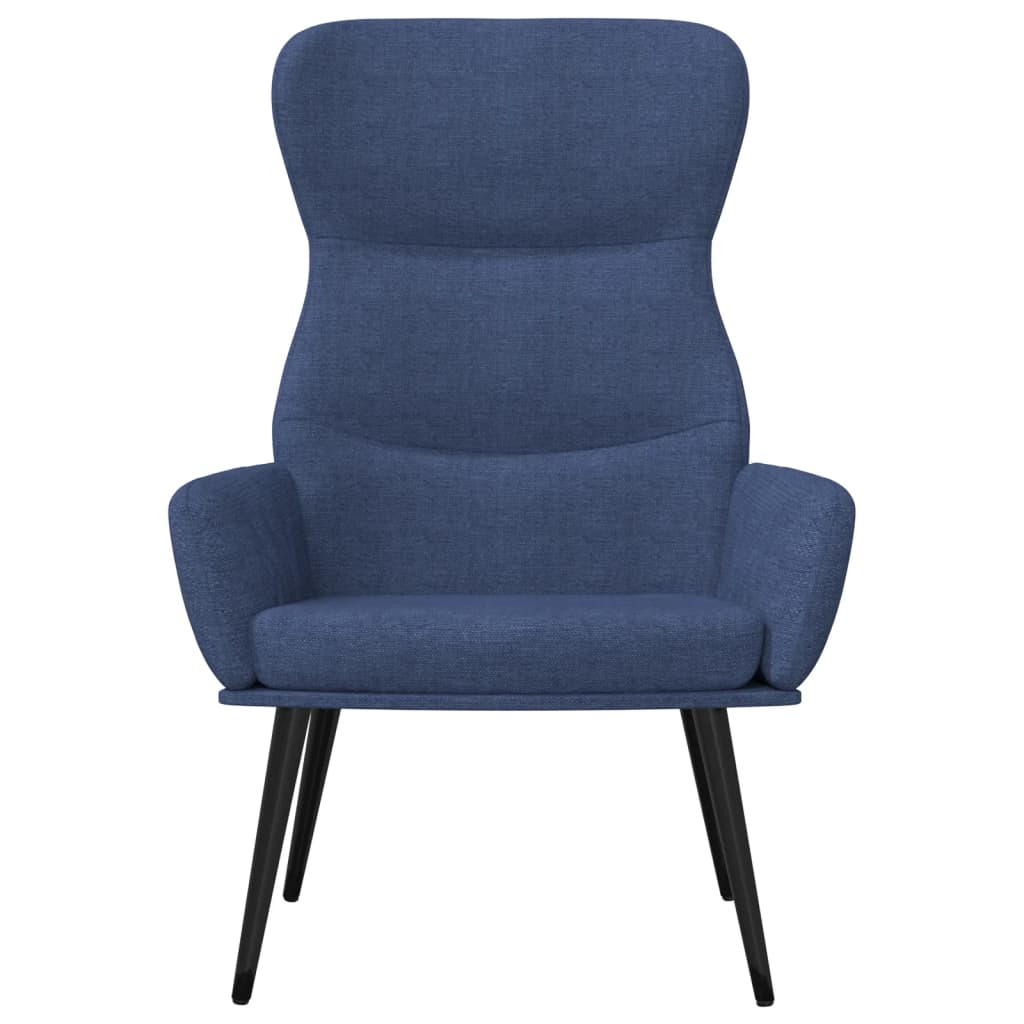 Recliner Chair with Ottoman Blue Fabric
