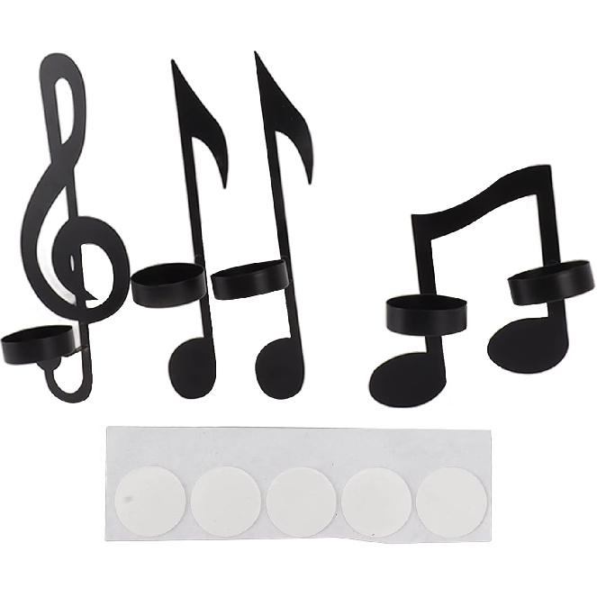 Black Music Note Wall Sconce,Vintage Art Musical Note Candle Holders,Treble Clef Musical Note Wall Decor for Home Office Classroom,Housewarming Gift,