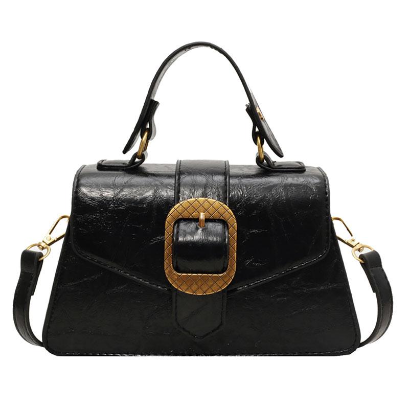 Light Luxury Fashion Mini Small Square Bag Simple High-End Design Sense Crossbody Bag Women  Korean Oil Wax Leather Handbag