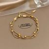 Gold Silver Color Wrap Beaded Bracelets Stainless Steel Wrist Chain Stylish Party Jewelry  Women