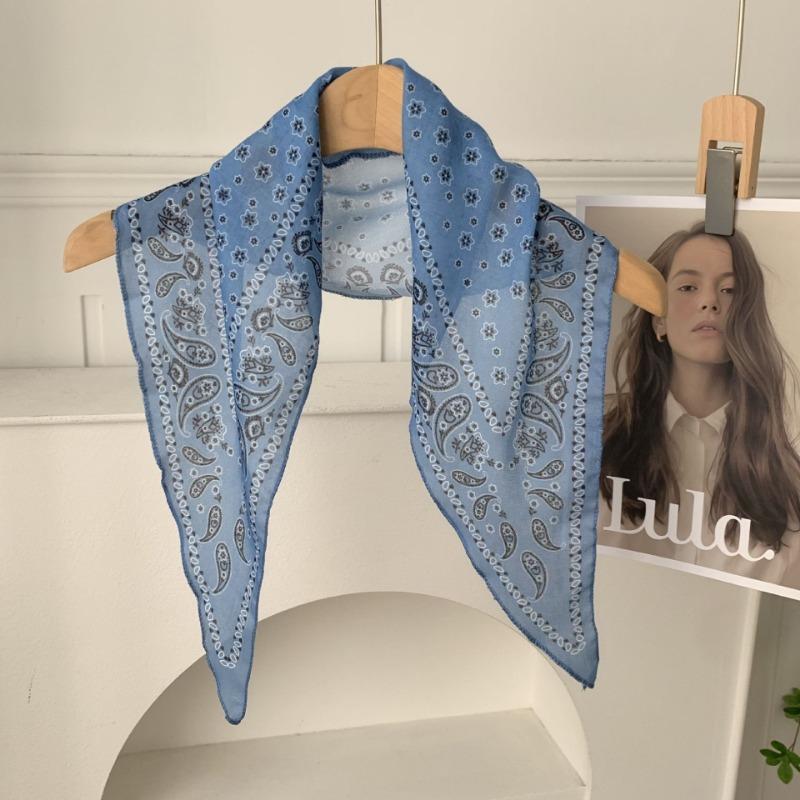 Cashew Flower Silk Scarf, Scarf, New Retro Headscarf, Headband, Jeans, Waist Accessories, Triangular Scarf, Waist Fart Curtain.