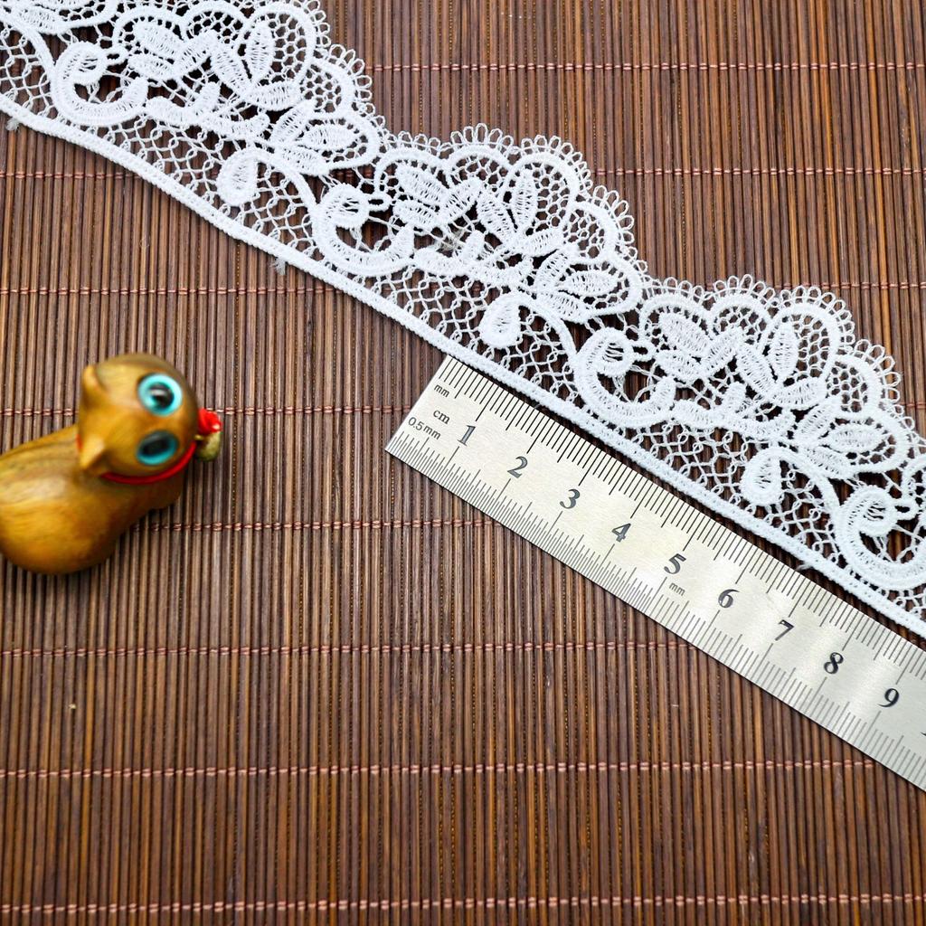 4,3 cm Dentelle de Soie de Lait Brodée Accessoires Hanfu Style Ethnique Vêtement Brodé à l'Ordinateur Col de Vêtement Accessoires de Bagages
