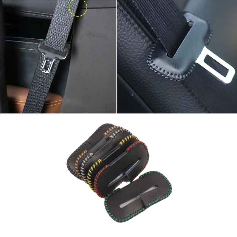 Universal Car Seat Belt Buckle Clip Protector leather Interior Button Case Anti-Scratch Cover Safety Car Accessories