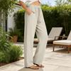 Women's Loose Fit Wide Leg Drawstring Waist Pants with Pockets Casual Straight Leg Trousers for Everyday Wear