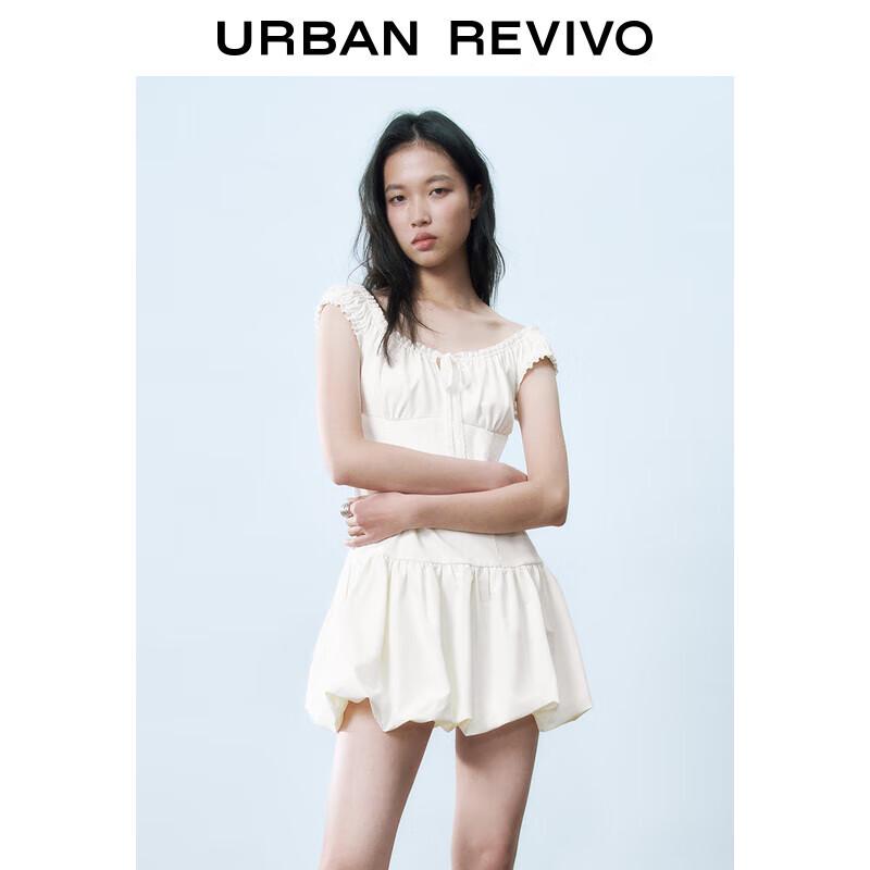 

UR 2025 Spring Women s Colorblock Lace U-Neck Sleeveless A-Line Mini Dress XL