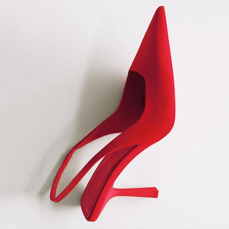 

мода 2024 года модные женские босоножки на каблуке с неглубоким носком удобные туфли для остроносых высоких женских туфель-шпилек 42 красный