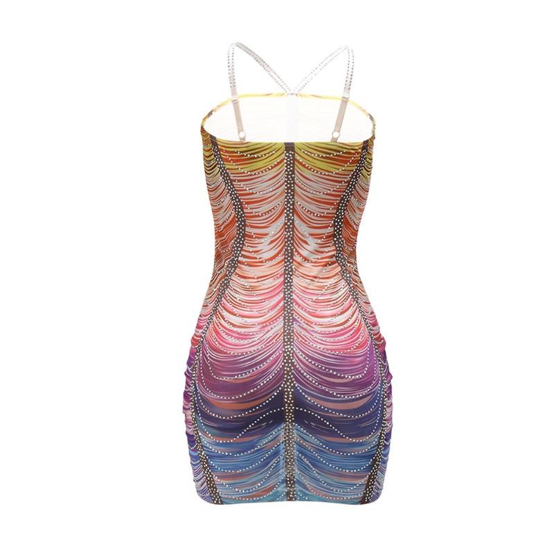 Women's Sexy Halter Hot Drill Bag Hip Slim-fit Short Dress Fashion Casual Party Dress