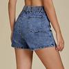 Denim Skorts for Women High Waisted Faux Wrap Short Skirt