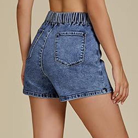 Denim Skorts for Women High Waisted Faux Wrap Short Skirt