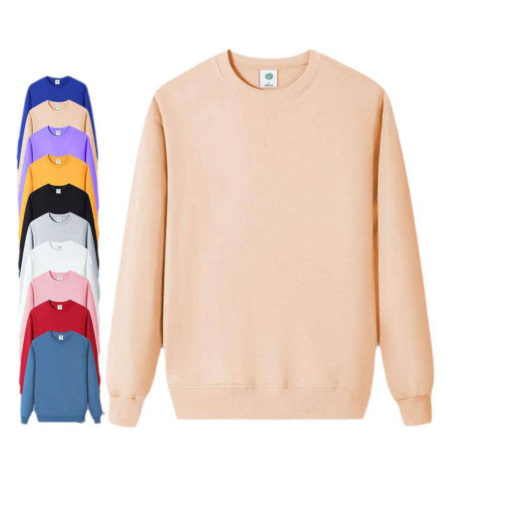 Velvet Lined Korean Style Men's Round Neck Sweatshirt, Autumn/Winter, Long Sleeve, Loose Fit, Plus Size, Trendy Temperament Top.