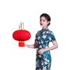 Miling Outdoor Red Flannel Lantern Pair with LED