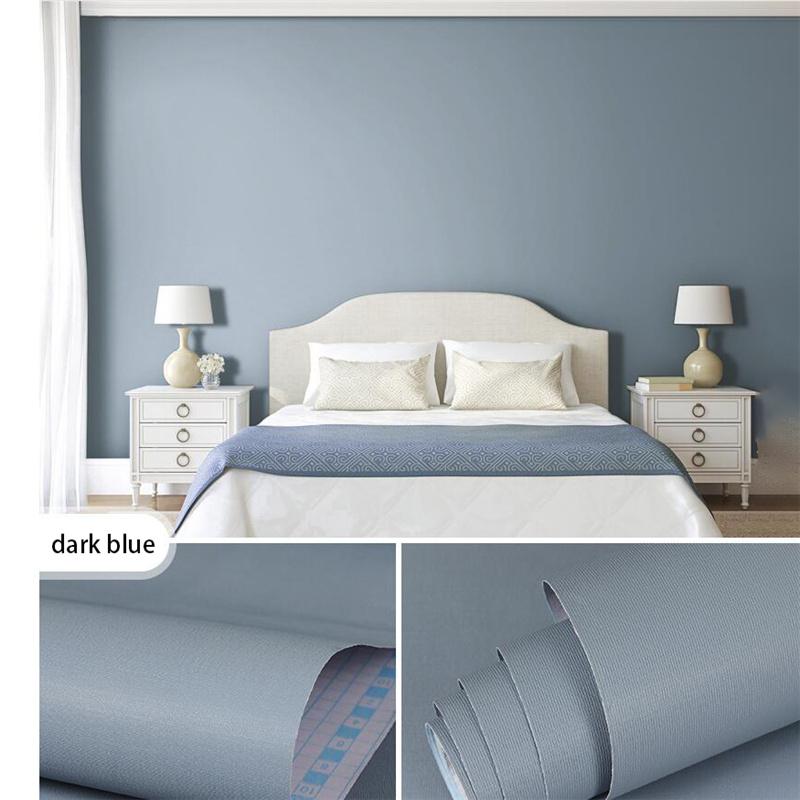 

10 м макарон чистый цвет утолщается ПВХ DIY гостиная пленка самоклеящаяся настенная бумага водостойкая настенная наклейка декоративная темно-синий