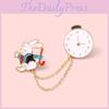 Adorable Rabbit Clock Design Badge Creative Cartoon Cute Rabbit Brooch Pin Wholesale