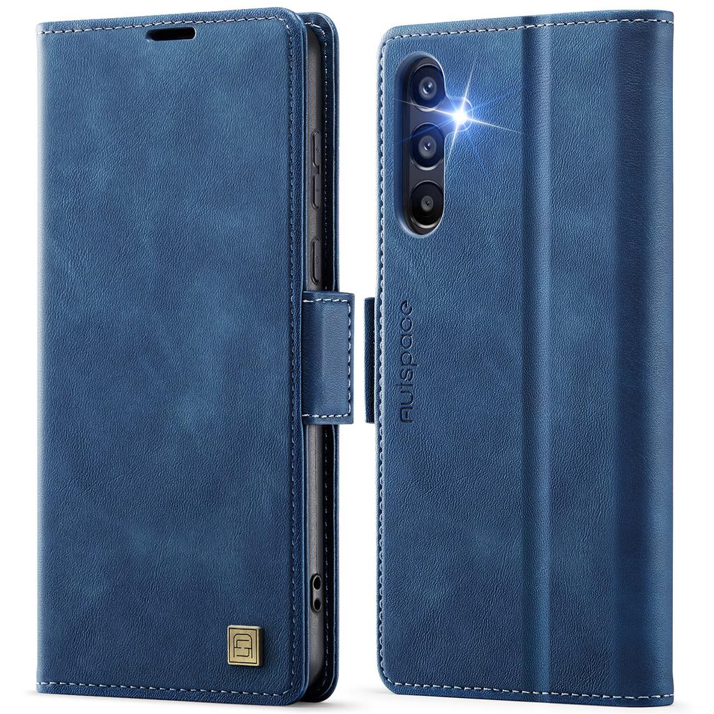 Für Samsung Galaxy A55 5G Hülle AUTSPACE A11 RFID-Blockierung Retro Leder Handy Brieftaschenhülle