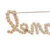 CHANEL letter gold rhinestone brooch women's gold