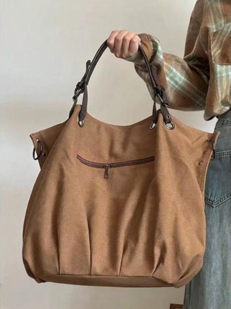 Bolso Mensajero Bolso de Lona Bolso Tote Bolsos de Mano para Hombre y Mujer para Desplazamiento Portátil de Hombro de Gran Capacidad Multifuncional Casual Retro
