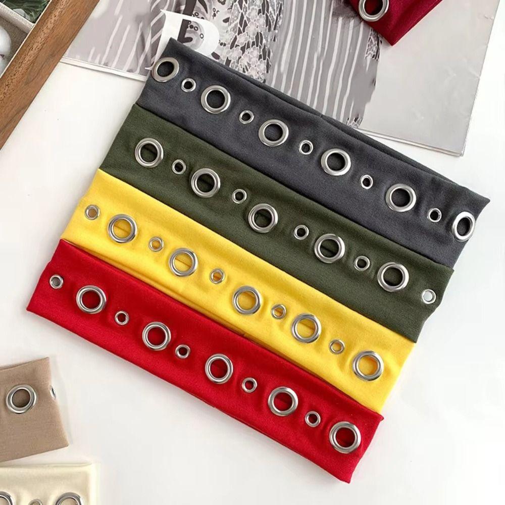 Hollowed Out Eyelets Punk Hairband Sweet Style Vintage Headwrap Retro Face Wash Headband For Women