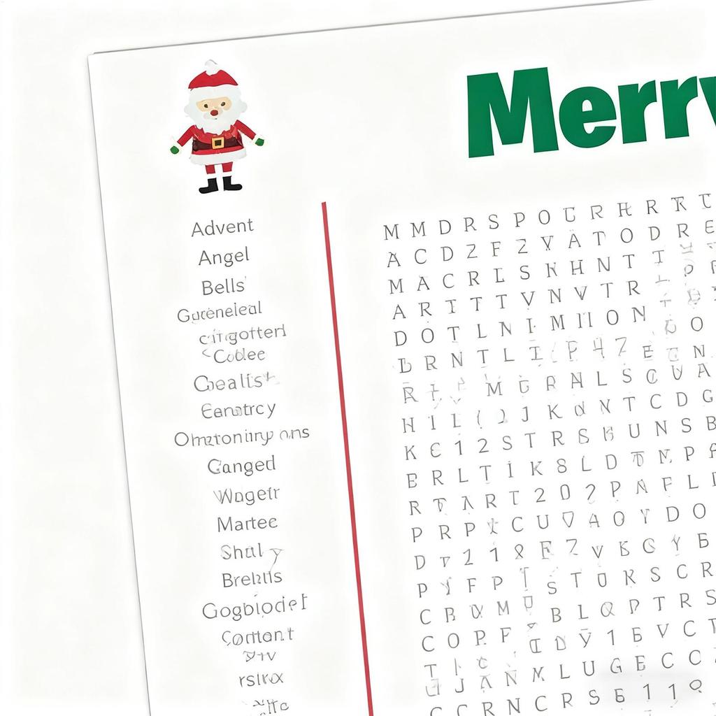 Christmas Word Puzzle Poster 31x19-Inch Seasonal Party Interactive Family Game Poster Size Christmas Word Search Game