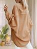 Women's Oversized Long Cardigan Sweater Open Front Batwing Sleeve Fall Knitwear