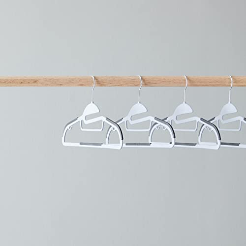 Amazon Basics Hangers, 50-Pack, Non-Slip, Rubber-Coated, Gray