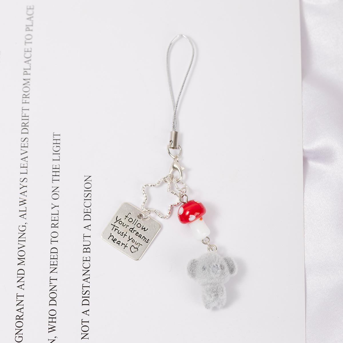 Коала Флокированный Гриб Звезда Телефон и Сумка Брелок