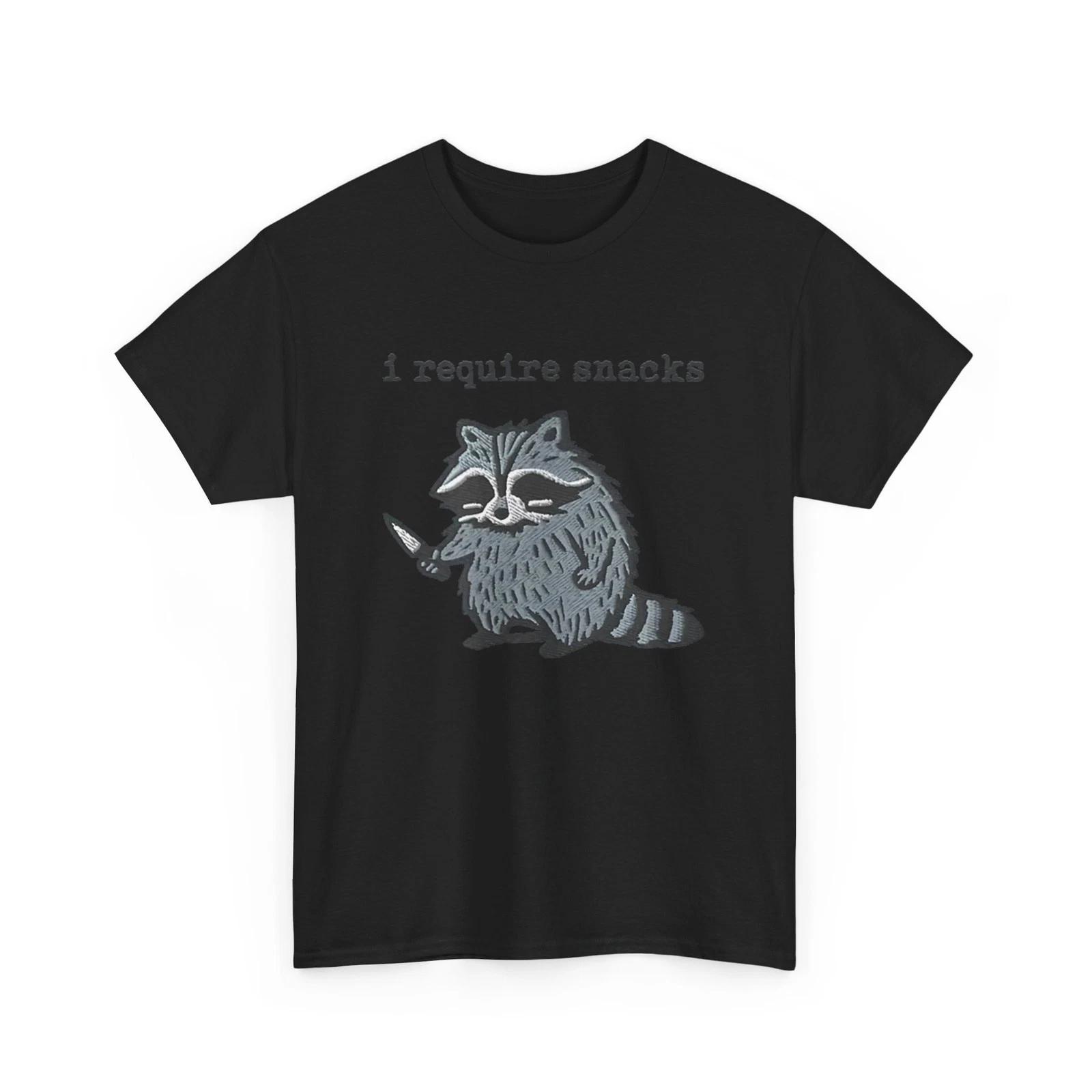 I Require Snacks Raccoon Shirt, Raccoon Lovers Women Men T-Shirt 3XL