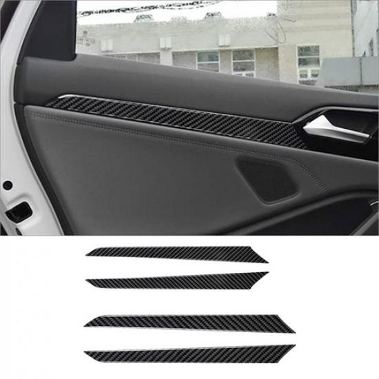 4Pcs Carbon Fiber Interior Door Panel Cover Trim For Volkswagen Jetta -