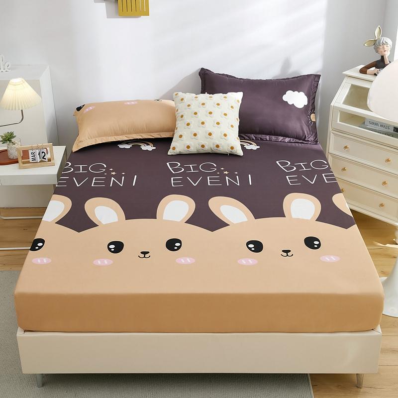 Waterproof Fitted Sheet Home Elastic Bedsheet Skin-friendly Bed Cover Sabanas Para Cama Floral Style Bed Linen(No Pillowcase)