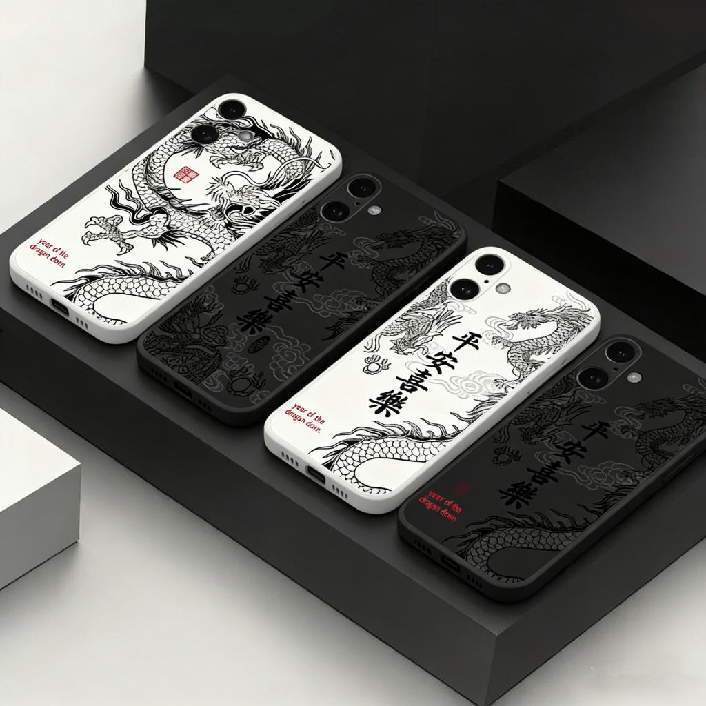 Fashion Chinese Dragon Phone Case For Xiaomi Redmi Note 15 14 13 12 12S 11 11S 10 9 8 7 Pro Plus 4G 5G Soft Silicone Back Cover