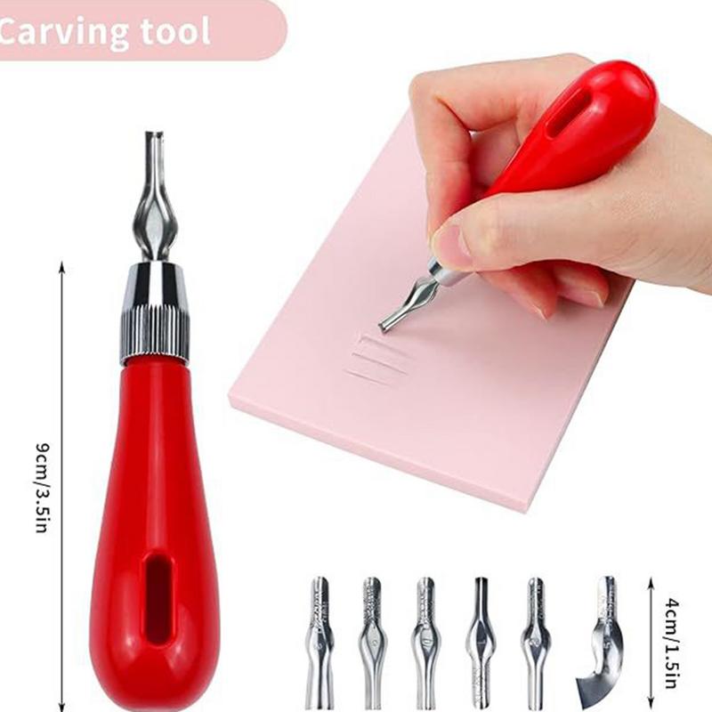 Stempelschnitzset Linoleumblöcke für den Druck Stempelkissen für Gummistempel Blockdruckset Druckset Gummiblock