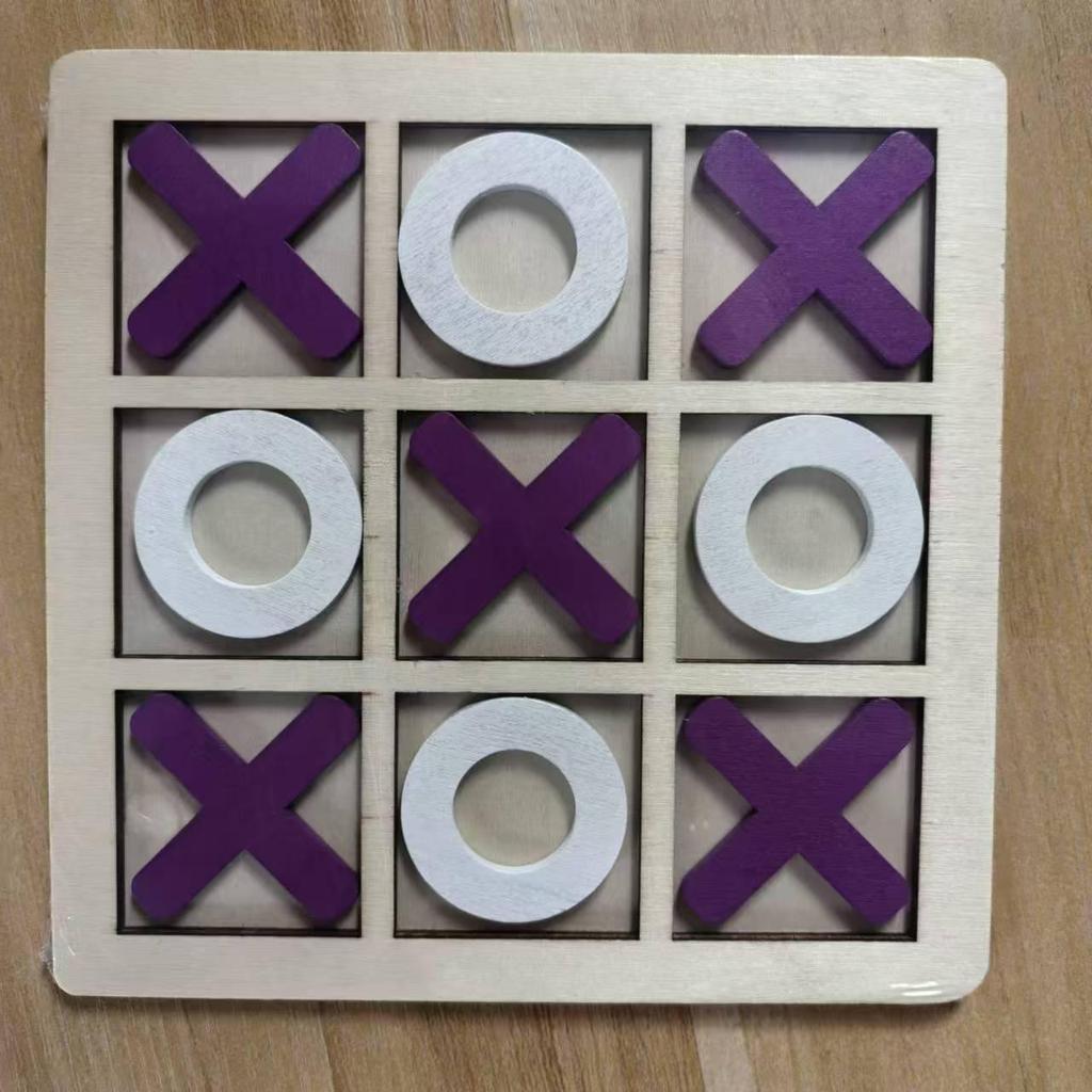 Wooden Tic-Tac-Toe Board Game: Educational Toy for Kids' Logical Thinking