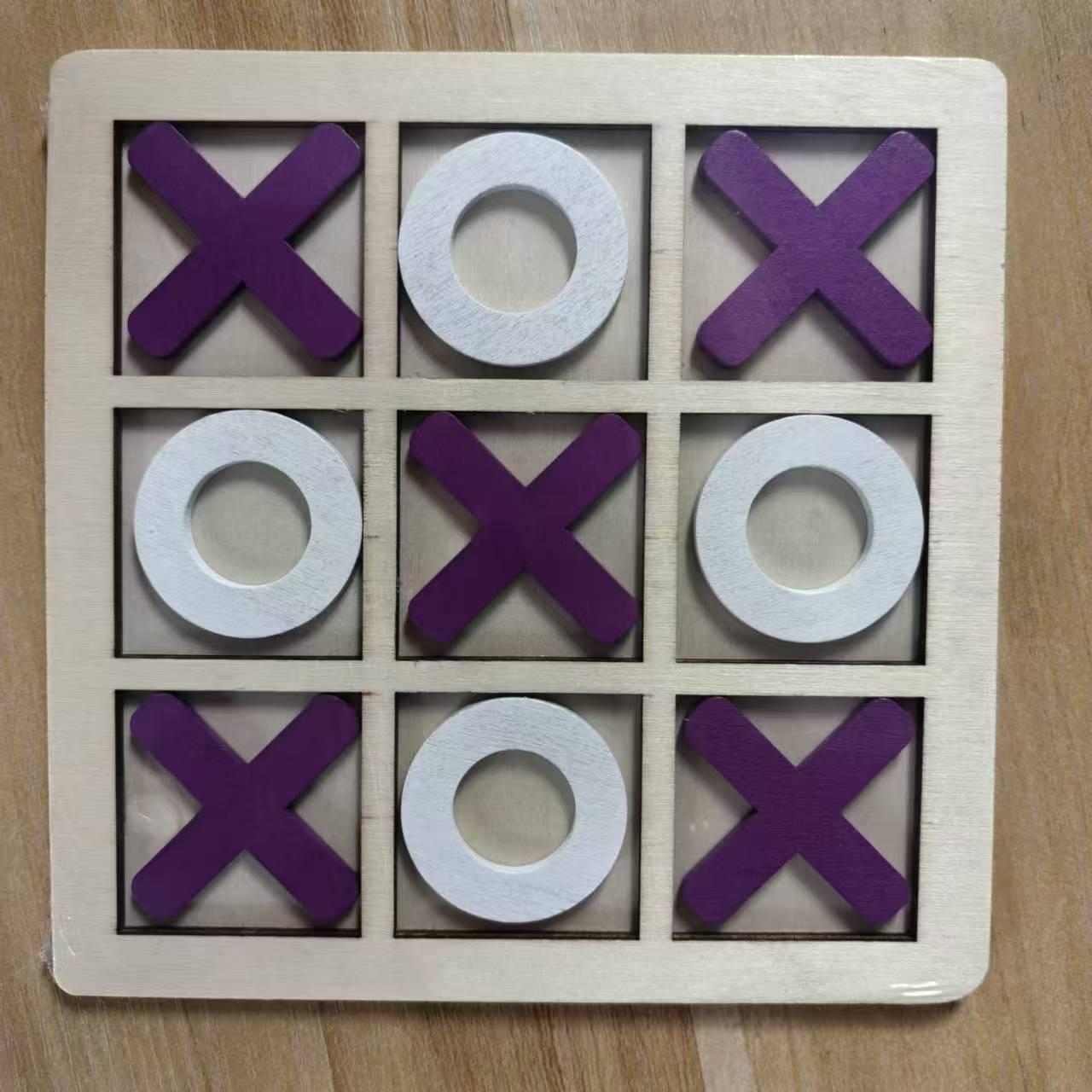 

Wooden Tic-Tac-Toe Board Game: Educational Toy for Kids Logical Thinking