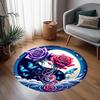 1pc home carpet yin yang floral design non-slip rug for office decor and living room gift ideas
