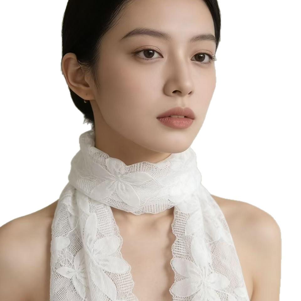 Elegant Lace Trim Scarf: Versatile, Stylish, Age-Defying Accessory for All Seasons