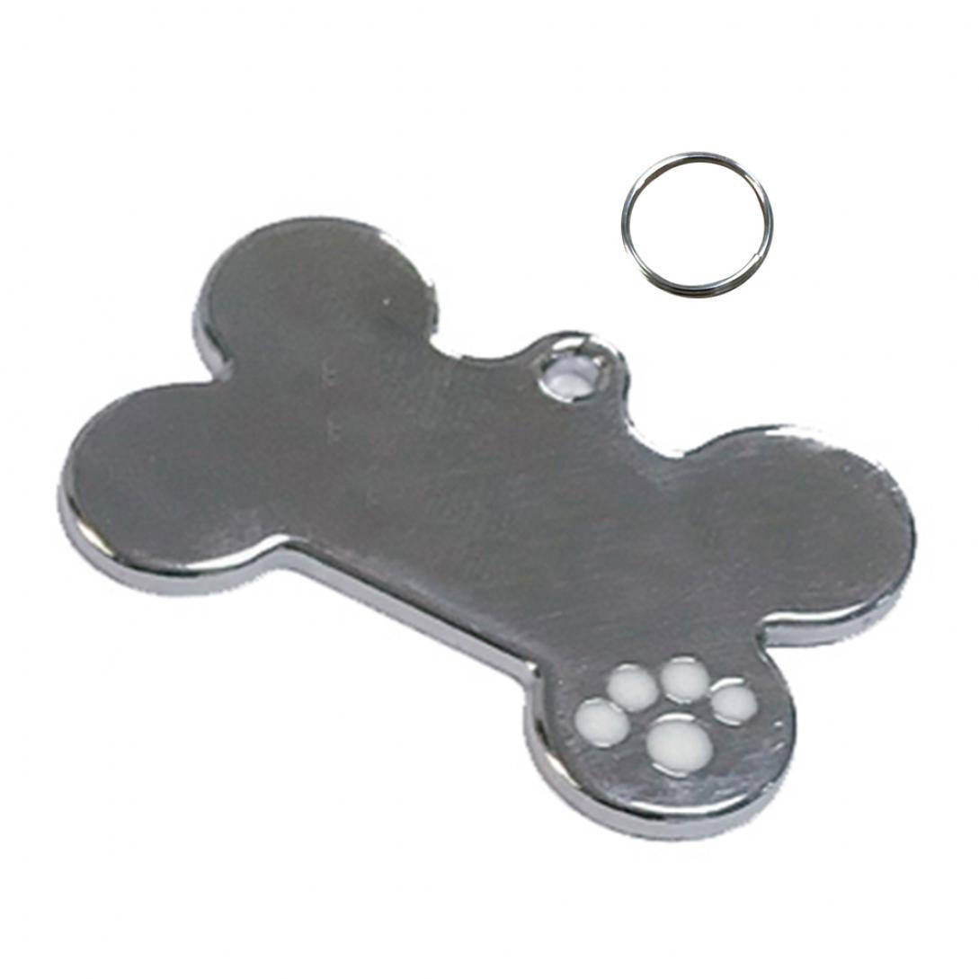 

L&P Store Мила жерлиця для собаки у формі кістки Металеве кільце з гравіюванням ідентифікаційного номера Нашийник Кулон Табличка з іменами білий